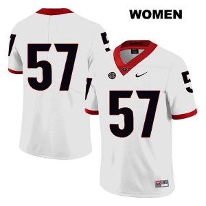 Women's Georgia Bulldogs NCAA #57 Daniel Gothard Nike Stitched White Legend Authentic No Name College Football Jersey KHF0354EV